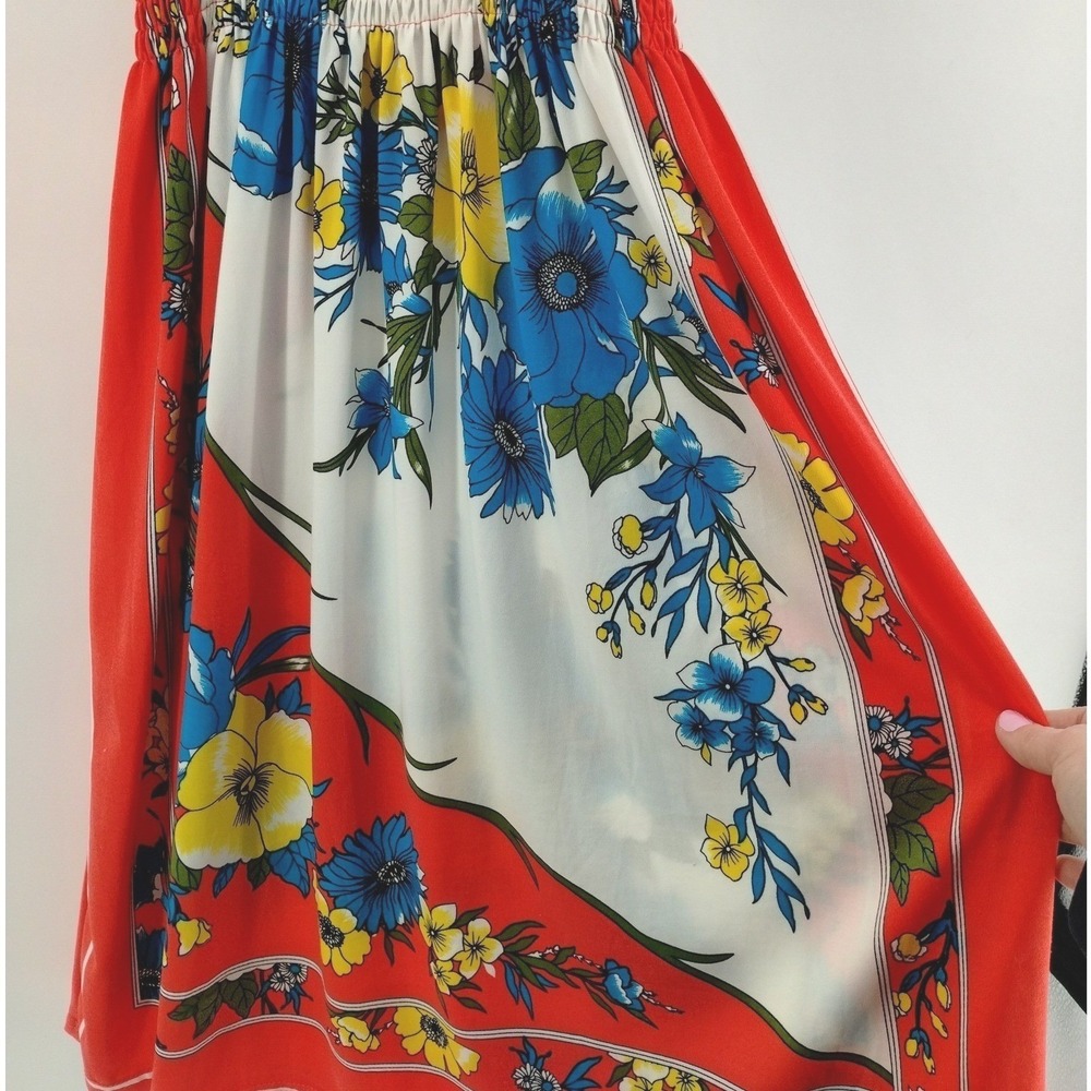 India Boutique‎ Smocked Boho Floral Maxi Dress Adjustable Straps Tropical Beach - Picture 3 of 12